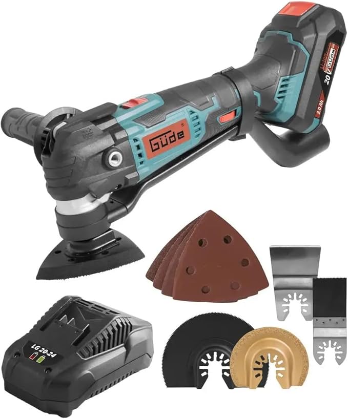 Akku Multiwerkzeug. Multifunktionswerkzeug inklusive Li-Ionen-Akku und Ladegerät.