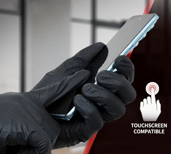 50 verstärkte Nitrilhandschuhe extra stark. Farbe schwarz. Nicht nur als  Einweghandschuhe zu benutzen