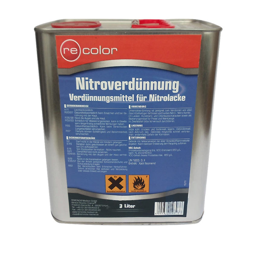 Nitroverdünnung 5 Liter Waschverdünnung für Lacke auf Schildern, Stromkästen usw. Nitrolack Kunstharzlack