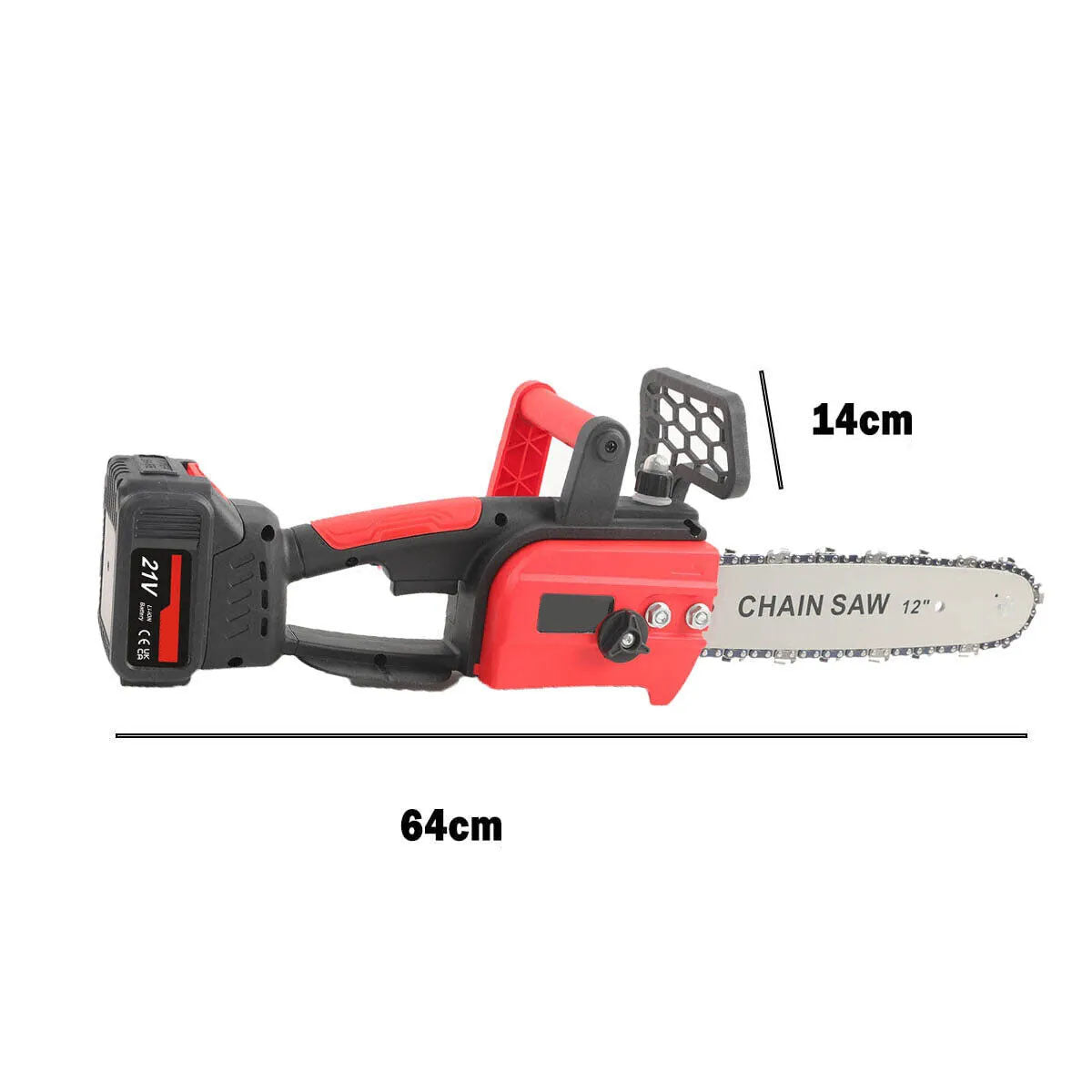 Mini-Akku-Kettensäge 12 Zoll!  Inkl. 3,0 Ah Li-Ion-Akkus und Ladegerät.