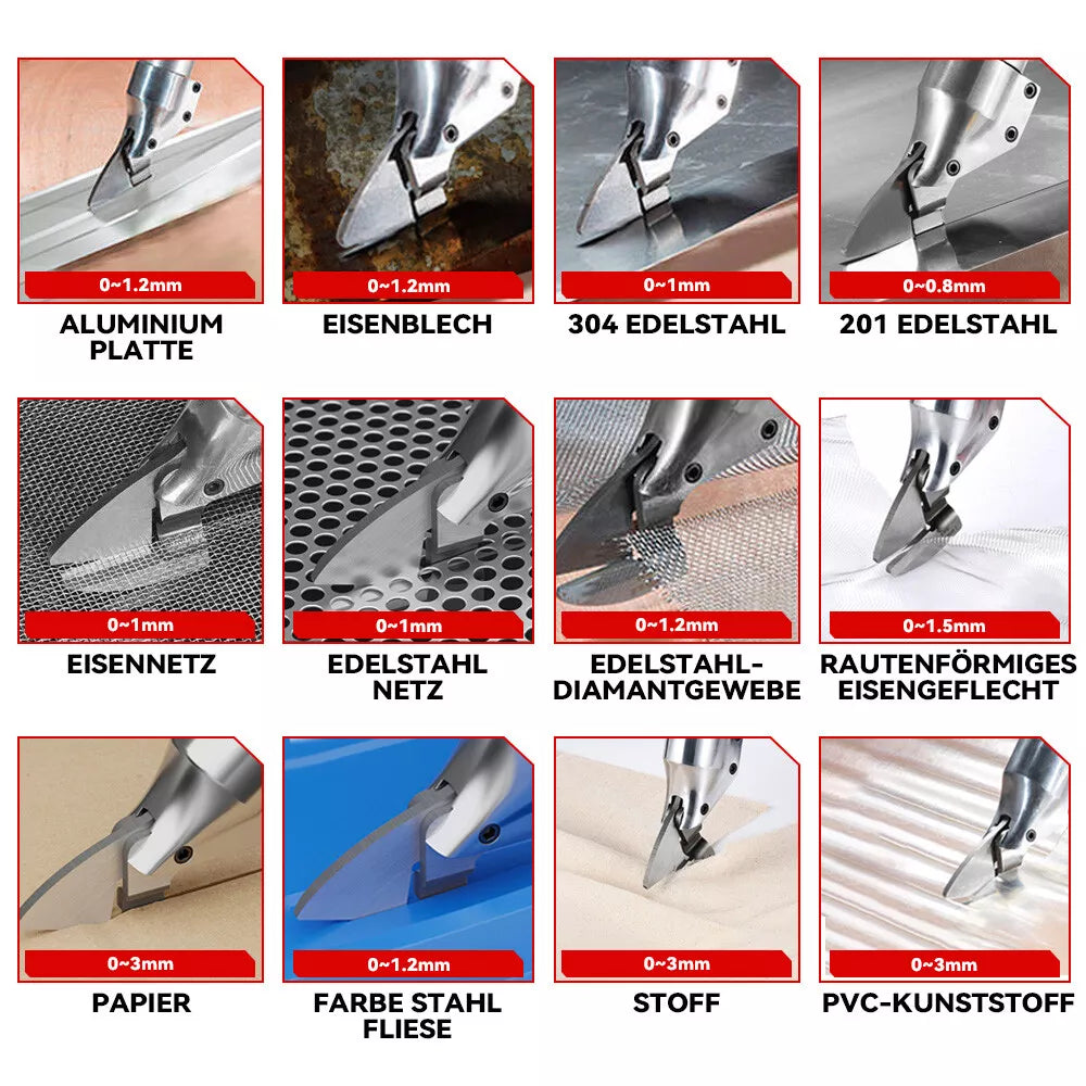 Akku-Blechschere Akkuschere, elektrische Blechschneider. Der Metallschneider! Inkl. 2x Akkus