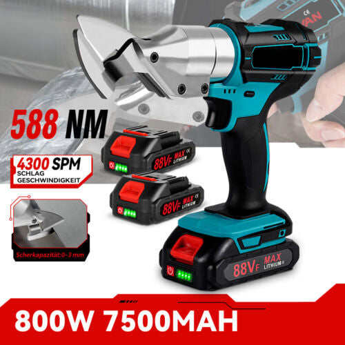 Akku-Blechschere Akkuschere, elektrische Blechschneider. Der Metallschneider! Inkl. 2x Akkus