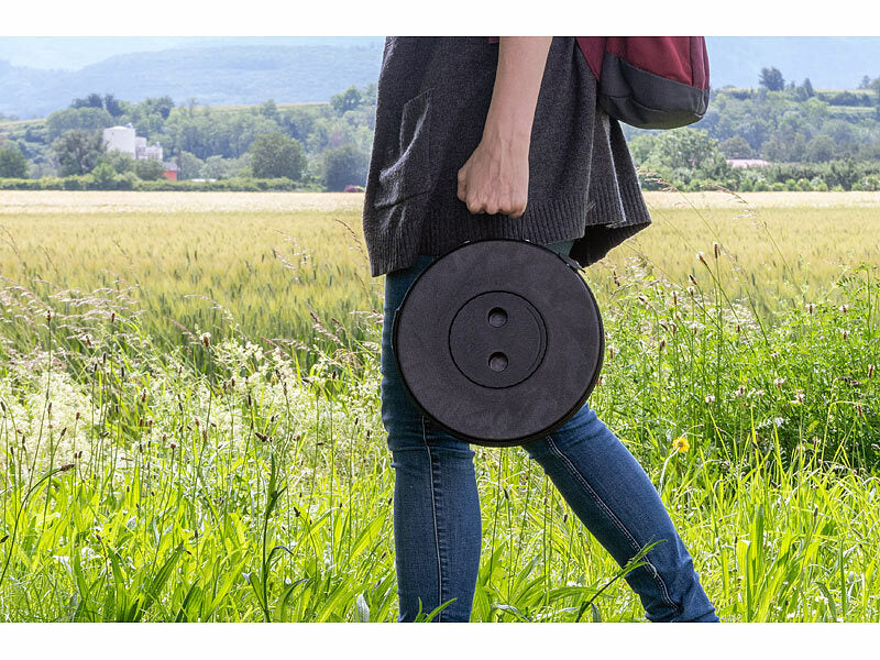 Teleskophocker - Ihr mobiler Sitzplatz für jede Gelegenheit. Für Stadtreinigungsarbeiten im Sitzen oder für Pausen.