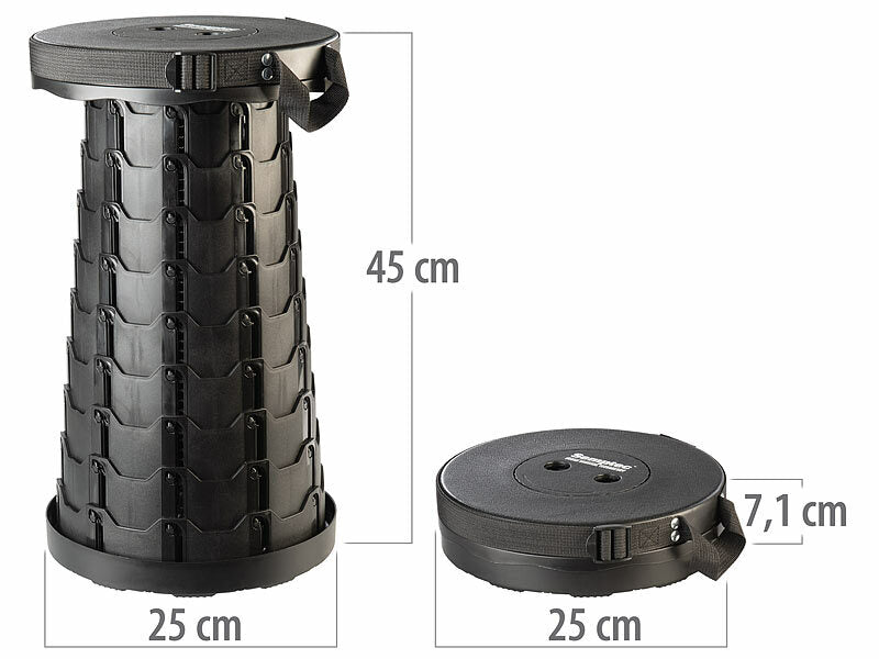 Teleskophocker - Ihr mobiler Sitzplatz für jede Gelegenheit. Für Stadtreinigungsarbeiten im Sitzen oder für Pausen.